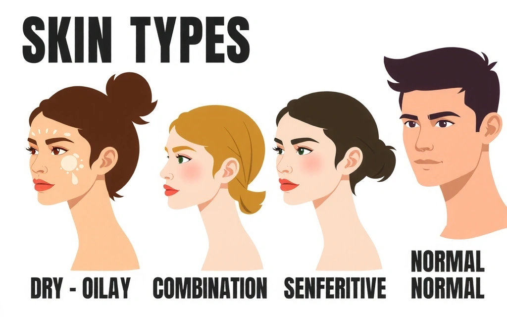 Illustrations of different skin types