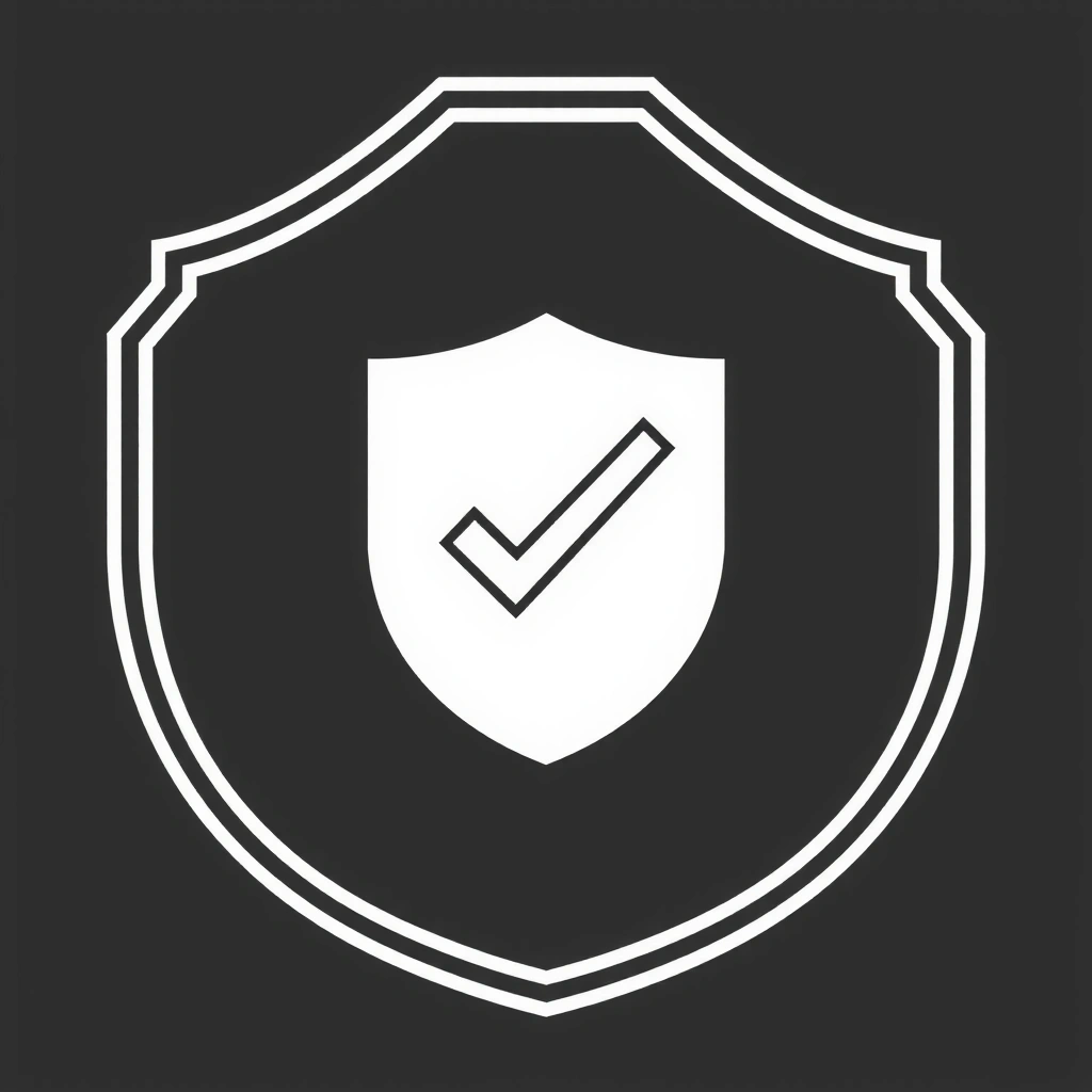 Shield with a checkmark, symbolizing quality assurance